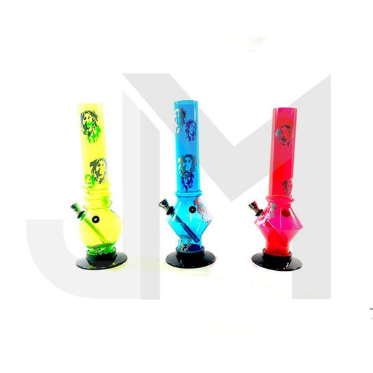 6 x Small Bob Marley Printed Acrylic Bong - FMP Bob