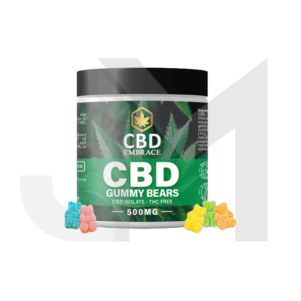 CBD Embrace 500mg CBD Isolate Gummy Bears - 40 Pieces