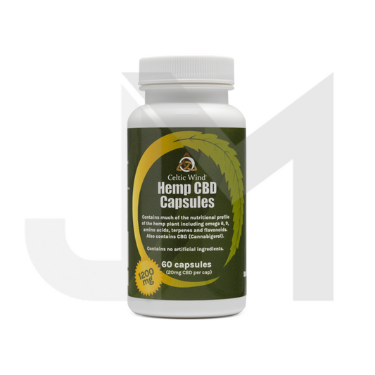 Celtic Wind Crops 1200mg CBD Cold Pressed Capsules - 60 Caps
