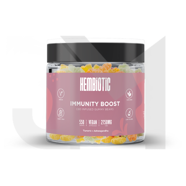 Hembiotic 2750mg Bulk Functional CBD Gummy Bears - 550g