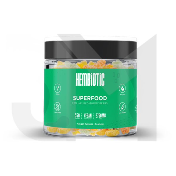 Hembiotic 2750mg Bulk Functional CBD Gummy Bears - 550g