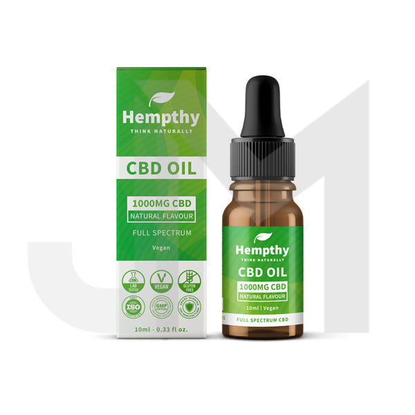 Hempthy 1000mg CBD Oil Full Spectrum Natural - 10ml