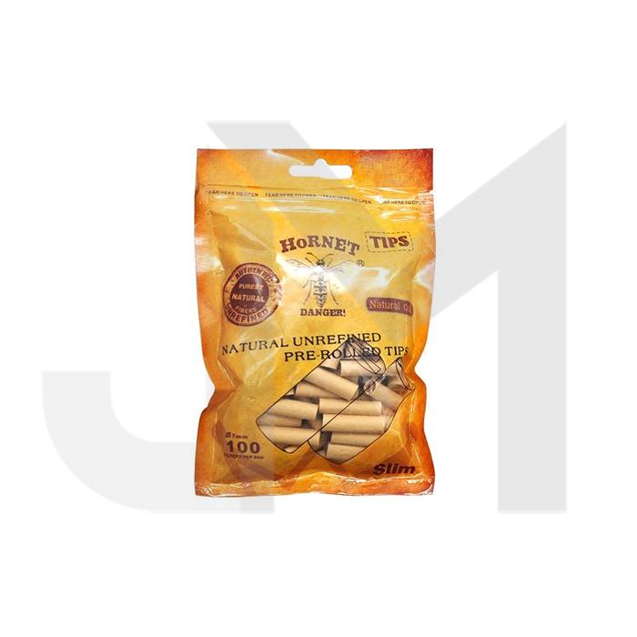 7mm Brown Hornet Natural Unrefined Pre-Rolled Rolling Tips