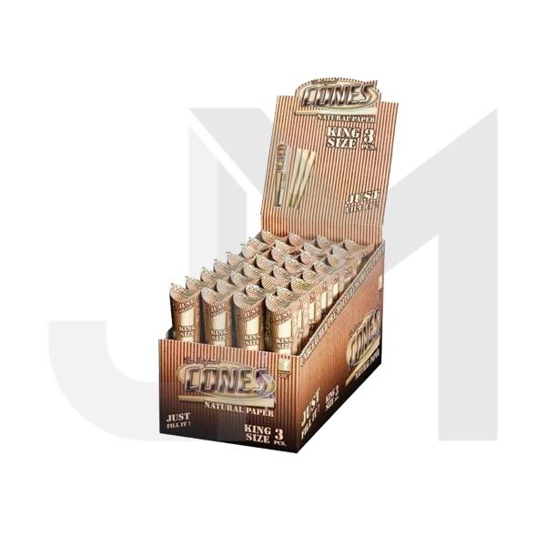 3 x 32 Mountain High King Size Pre-Rolled Cones Natural - Display Pack