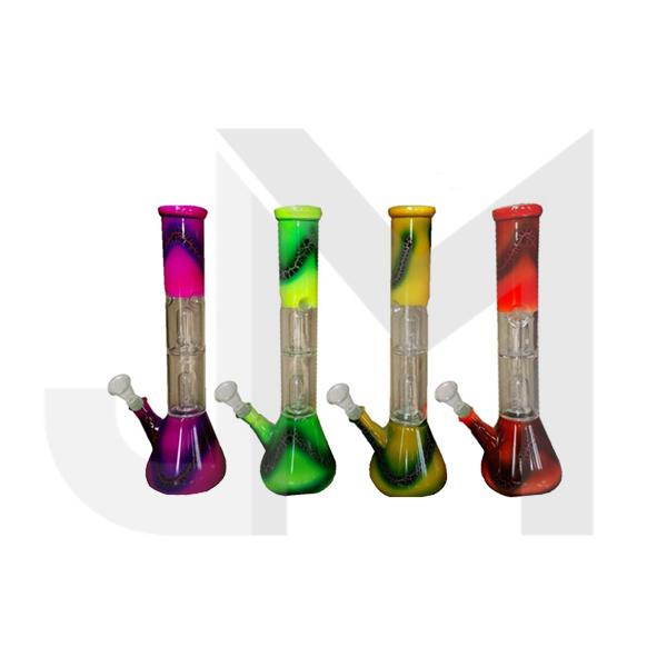 12" Percolator Mix Colour Glass Bong - GB22