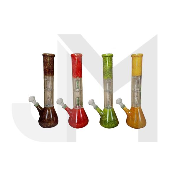 6 x 12" Classic Mixed Colour Glass Bong - GB24