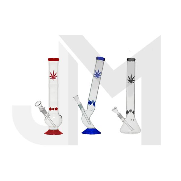 18" Leaf Design Percolator Glass Bong - GB40