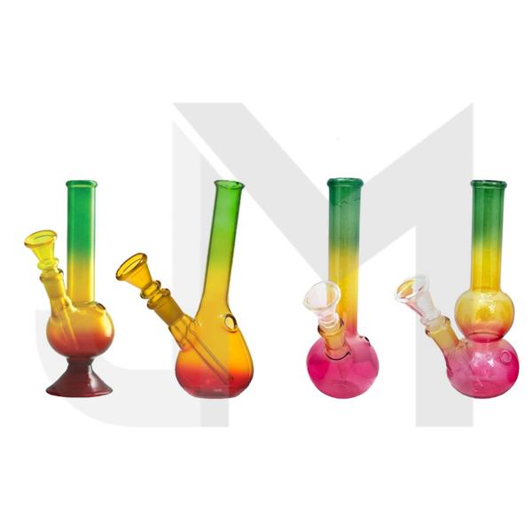 10 x 8" Rasta Colour Small Glass Bong - GB49