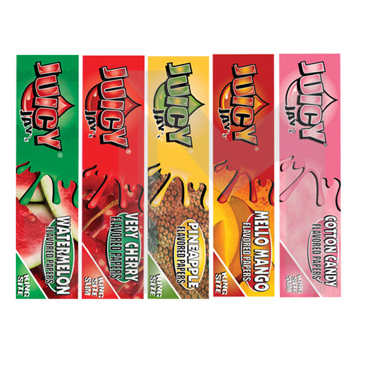 24 Juicy Jay King Size Flavoured Slim Rolling Paper - Full Box