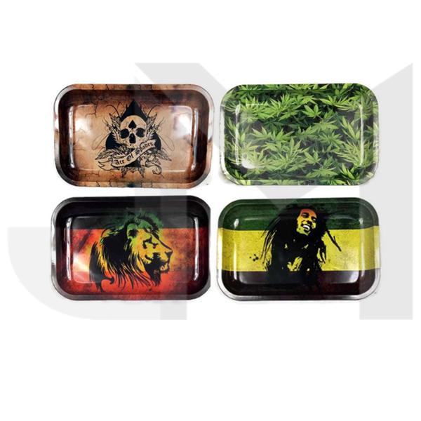 Mixed Design Metal Rolling Tray - 3401
