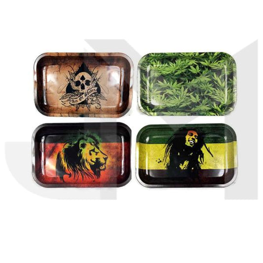 Mixed Design Metal Rolling Tray - 3401