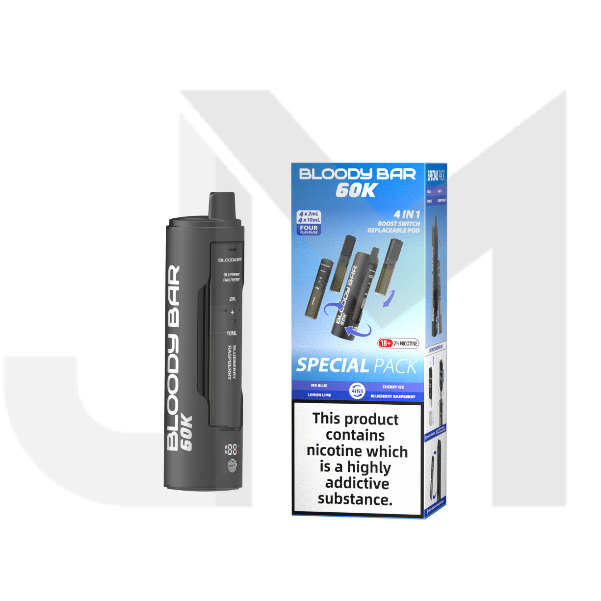 20mg Bloody Bar 60K 4 in 1 Prefilled Pod Vape Kit 60000 Puffs