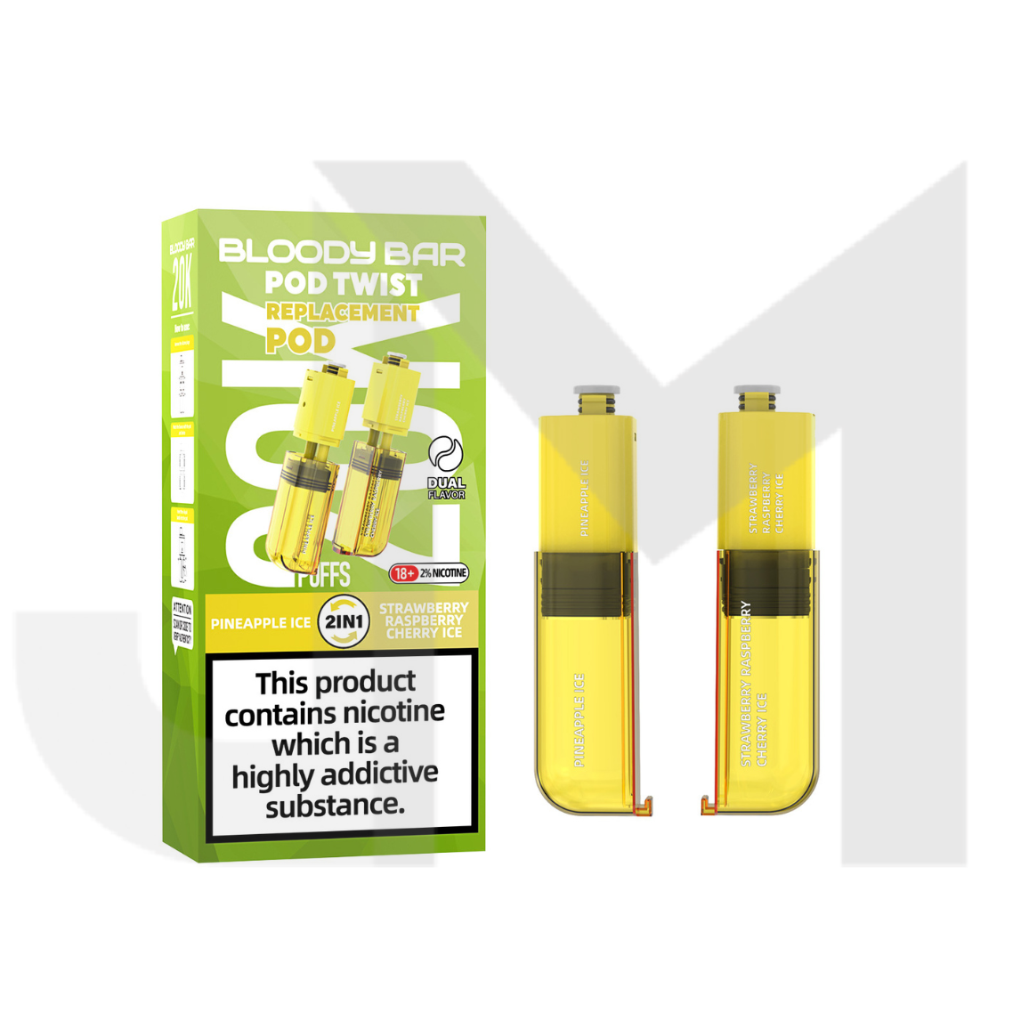 20mg Bloody Bar 20K Twist Prefilled Replacement Pods 20000 Puffs - 2 Pcs