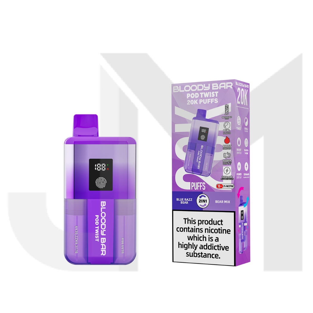 20mg Bloody Bar 20K Twist Prefilled Pod Vape Kit 20000 Puffs