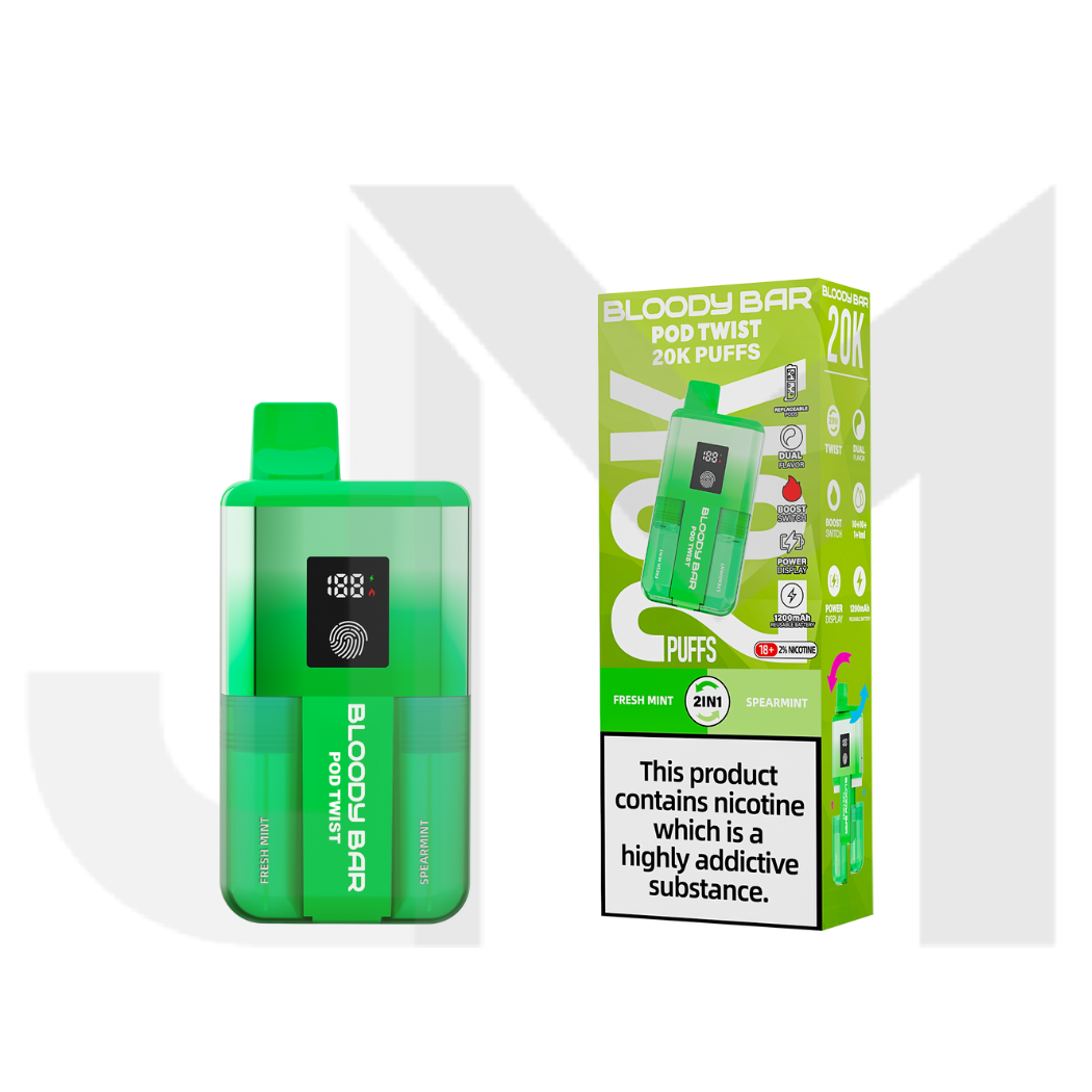 20mg Bloody Bar 20K Twist Prefilled Pod Vape Kit 20000 Puffs