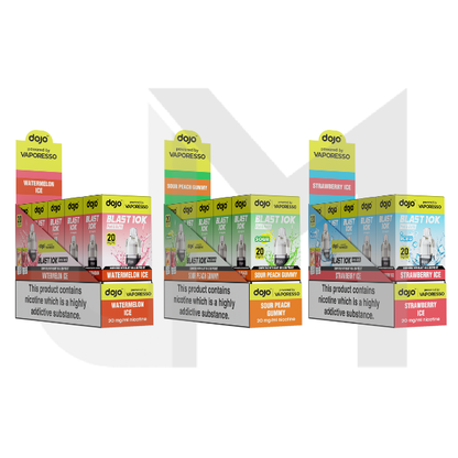 10 x 20mg Vaporesso Dojo Blast 10K Prefilled Pod 10000 Puffs (Buy 10 Pods Get 2 Kits Free)