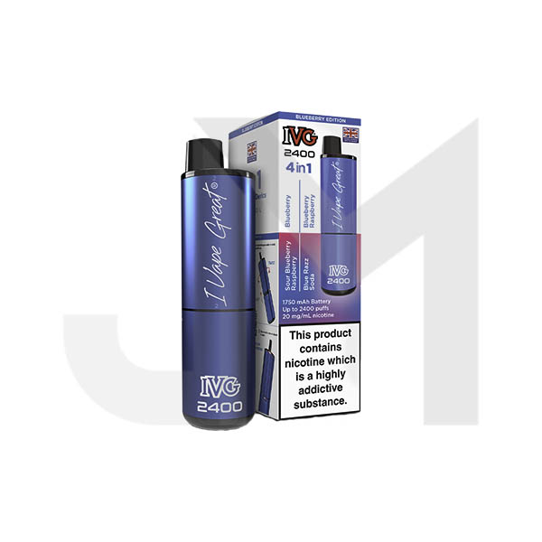 20mg IVG 2400 4 in 1 Multi Edition Rechargeable Pod Vape Kit 2400 Puffs