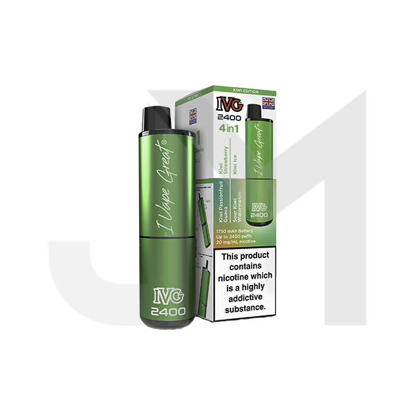 20mg IVG 2400 4 in 1 Multi Edition Rechargeable Pod Vape Kit 2400 Puffs