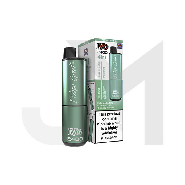 20mg IVG 2400 4 in 1 Multi Edition Rechargeable Pod Vape Kit 2400 Puffs