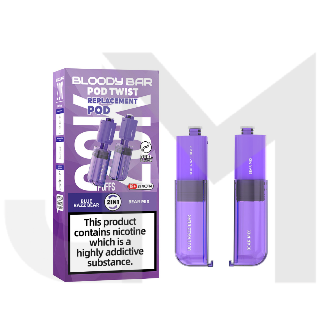 20mg Bloody Bar 20K Twist Prefilled Replacement Pods 20000 Puffs - 2 Pcs