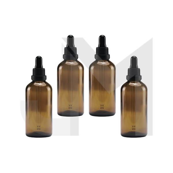 Bulk Empty Amber Glass Tincture Bottles 100ml