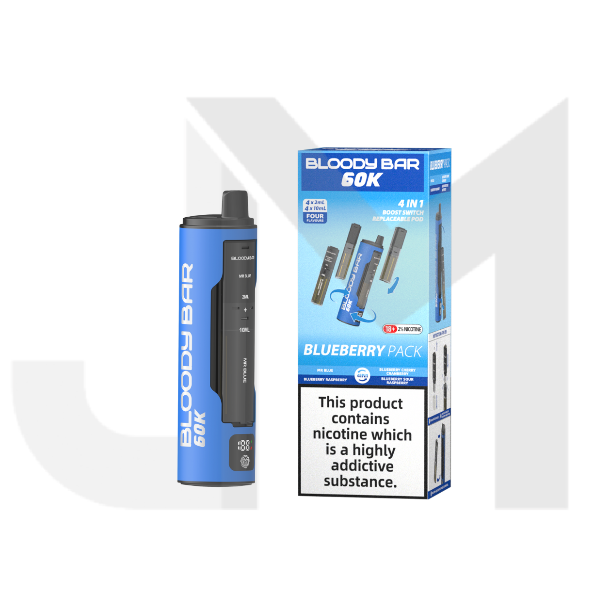 20mg Bloody Bar 60K 4 in 1 Prefilled Pod Vape Kit 60000 Puffs