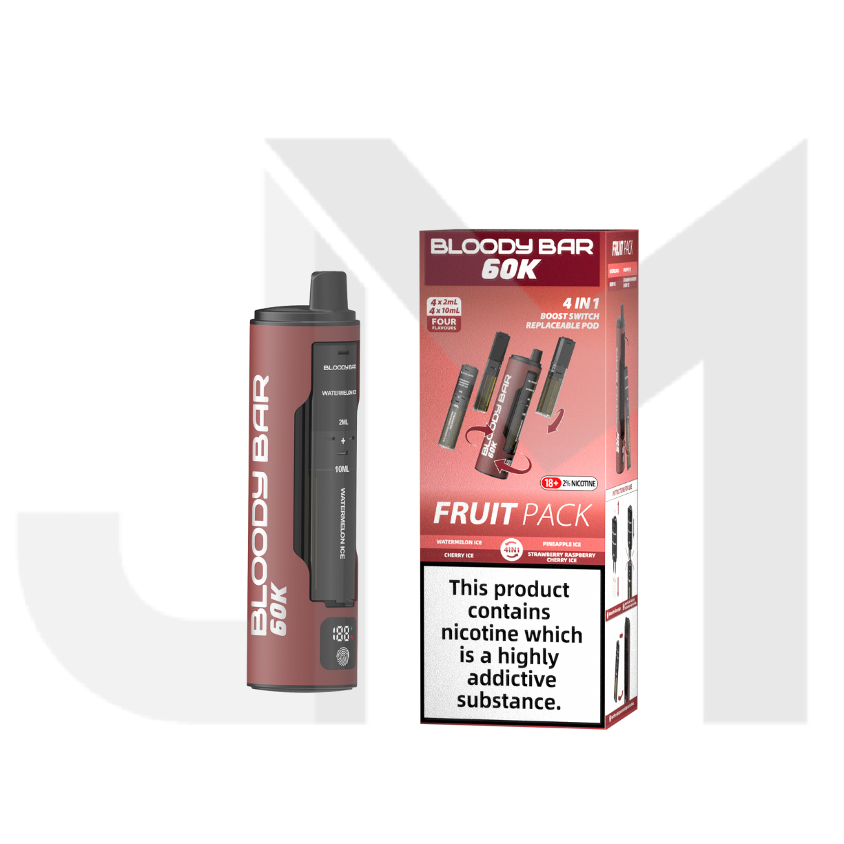 20mg Bloody Bar 60K 4 in 1 Prefilled Pod Vape Kit 60000 Puffs