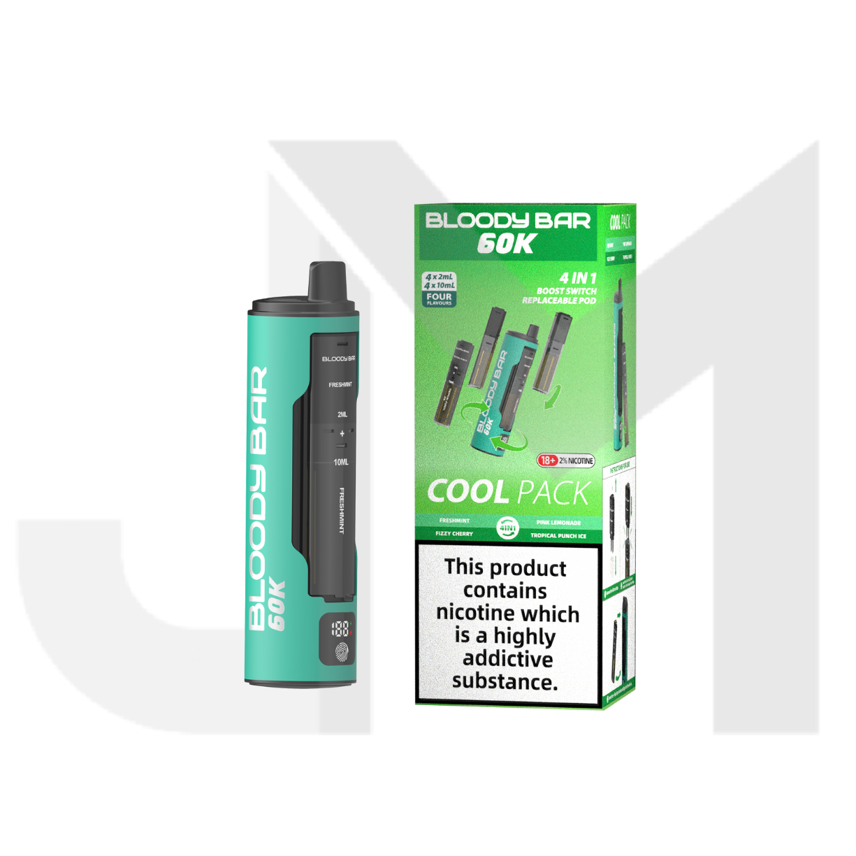 bloody bar vape 20mg Bloody Bar 60K 4 in 1 Prefilled Pod Vape Kit 60000 Puffs