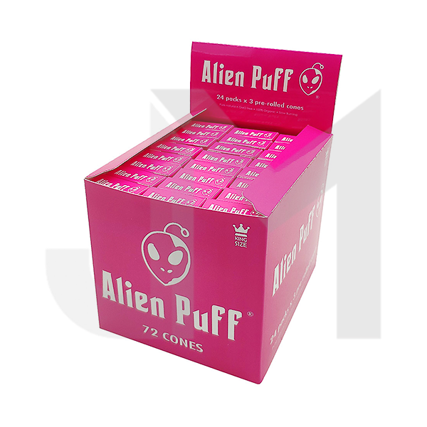 Alien Puff Hot Pink King size Cones 24 Packs (HP184)