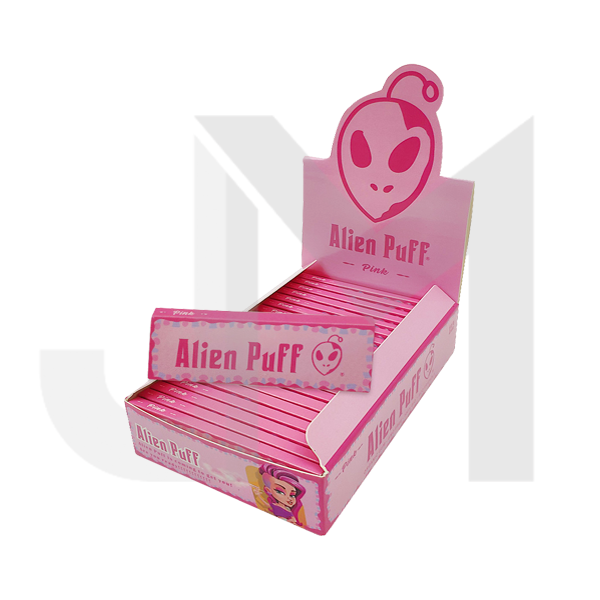 50 Alien Puff 1 1/4 Size Pink Rolling Papers ( HP2102AP )