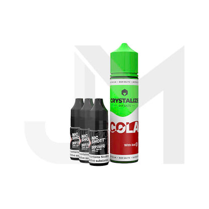 0mg Crystalize Bar Salts 60ml Longfill (50VG/50PG) + 3x Free 20mg Nicotine Shots 10ml