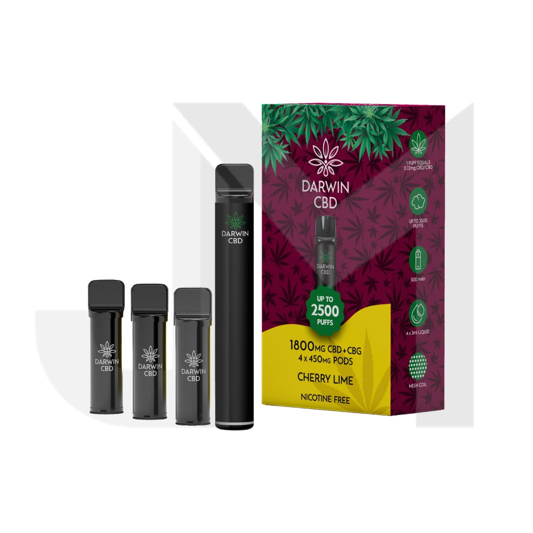 1800mg Darwin CBD + CBG 4 in 1 Pod Vape Kit 2500 Puffs