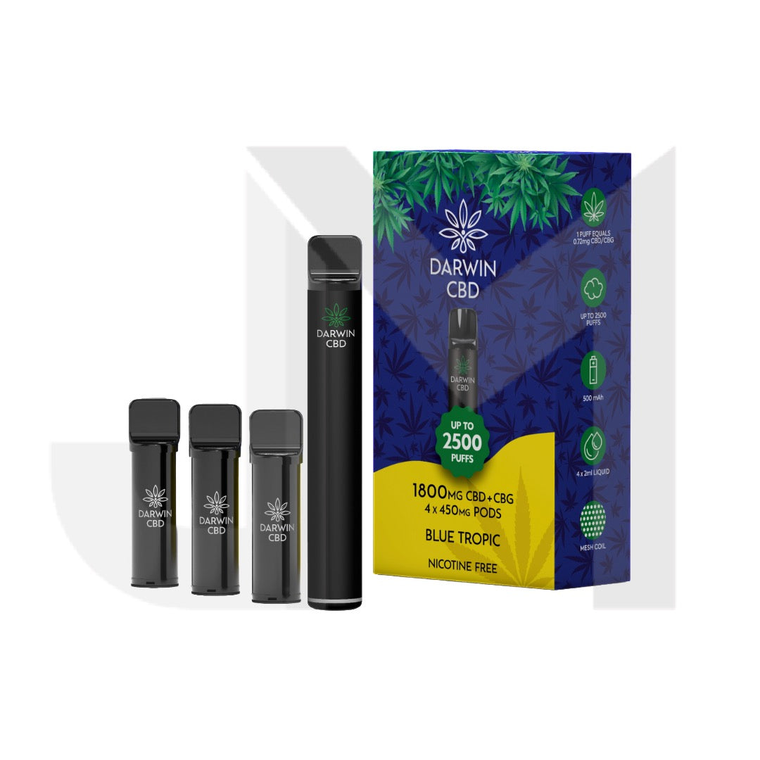 1800mg Darwin CBD + CBG 4 in 1 Pod Vape Kit 2500 Puffs