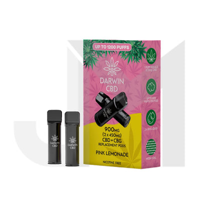 900mg Darwin CBD Prefilled Replacement Pods 1200 Puffs - 2 Pcs