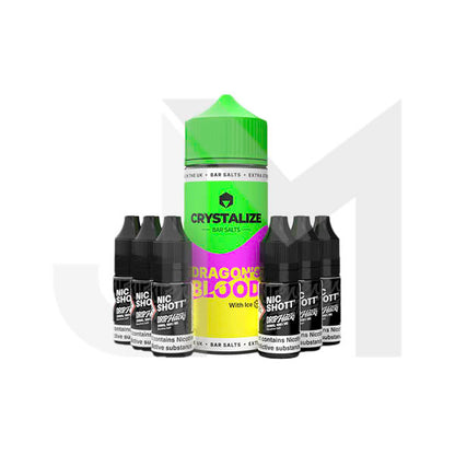 0mg Crystalize Bar Salts 120ml Longfill (50VG/50PG) + 6x Free 20mg Nicotine Shots 10ml
