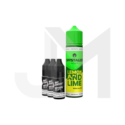 0mg Crystalize Bar Salts 60ml Longfill (50VG/50PG) + 3x Free 20mg Nicotine Shots 10ml