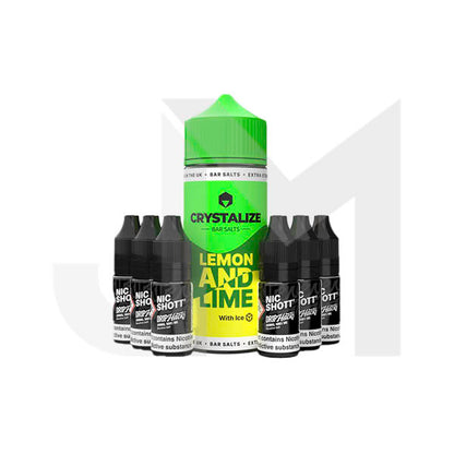 0mg Crystalize Bar Salts 120ml Longfill (50VG/50PG) + 6x Free 20mg Nicotine Shots 10ml