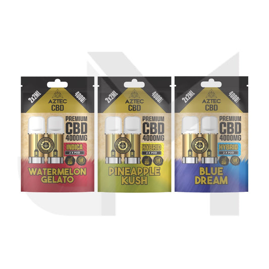 Aztec CBD 4000mg Broad Spectrum CBD Pods 2ml 4000 Puffs - 2 Pcs