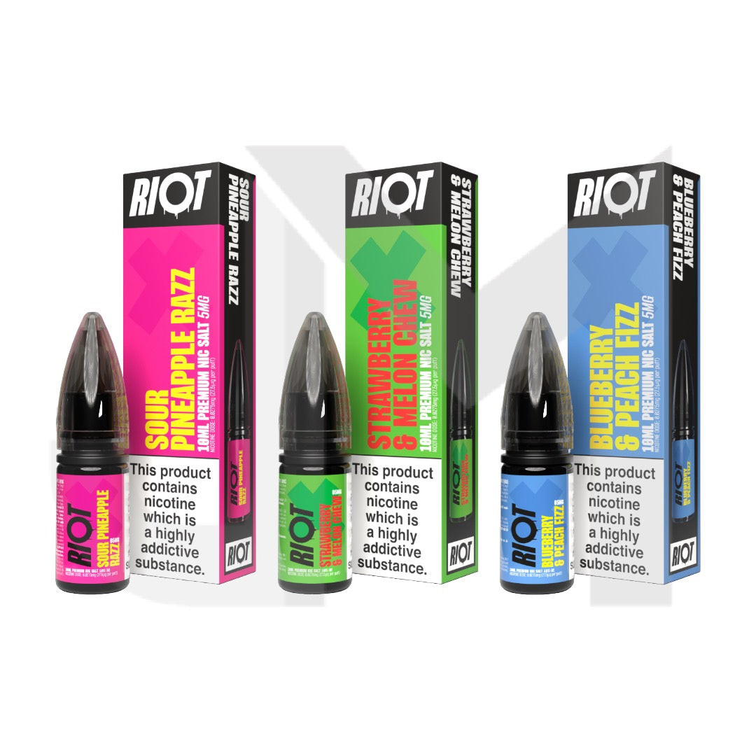 5mg RIOT X 10ml Nic Salts by Riot Squad (50VG/50PG)