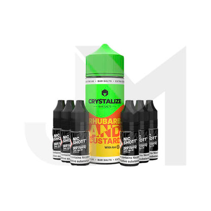 0mg Crystalize Bar Salts 120ml Longfill (50VG/50PG) + 6x Free 20mg Nicotine Shots 10ml