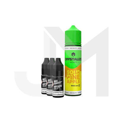 0mg Crystalize Bar Salts 60ml Longfill (50VG/50PG) + 3x Free 20mg Nicotine Shots 10ml