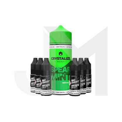 0mg Crystalize Bar Salts 120ml Longfill (50VG/50PG) + 6x Free 20mg Nicotine Shots 10ml
