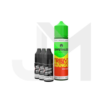 0mg Crystalize Bar Salts 60ml Longfill (50VG/50PG) + 3x Free 20mg Nicotine Shots 10ml