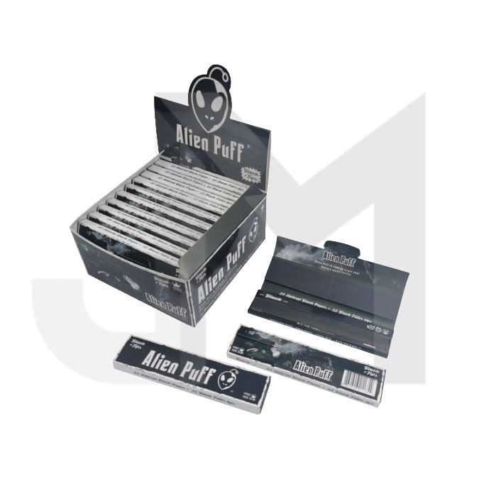 Alien Puff Black King Size Papers 24 Booklets + Tips (HP2216)