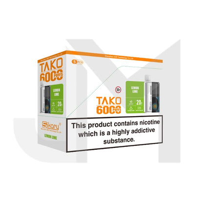 5 x 20mg Sikary Tako SP6000 Prefilled Pod Vape Kit 30000 Puffs - (1 Free Kit With Every Box Of 5)