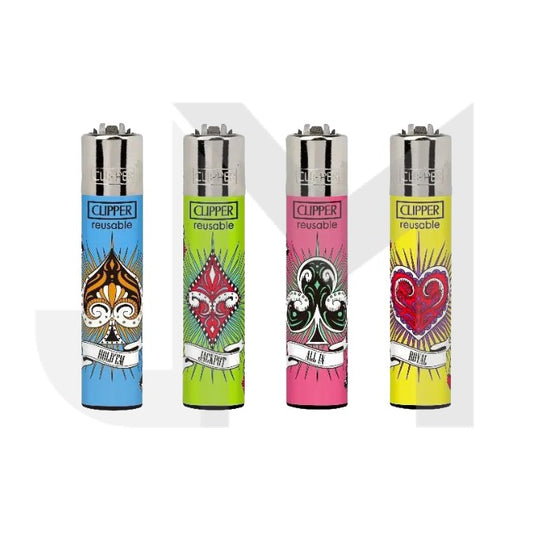 48 Clippers D48 CP11RH Classic Flint Poker Games 4 Lighters - CL3A1834UKH
