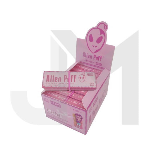 Alien Puff 1 1/4 Size Pink Papers & Tips with Elastic Band (HP2601)