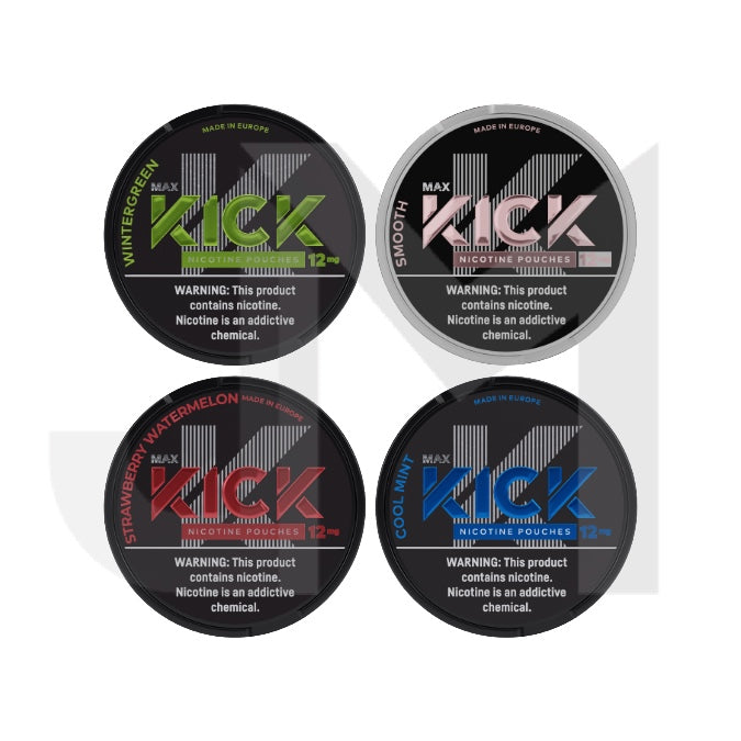 12mg Max Kick Nicotine Pouches - 20 Pouches