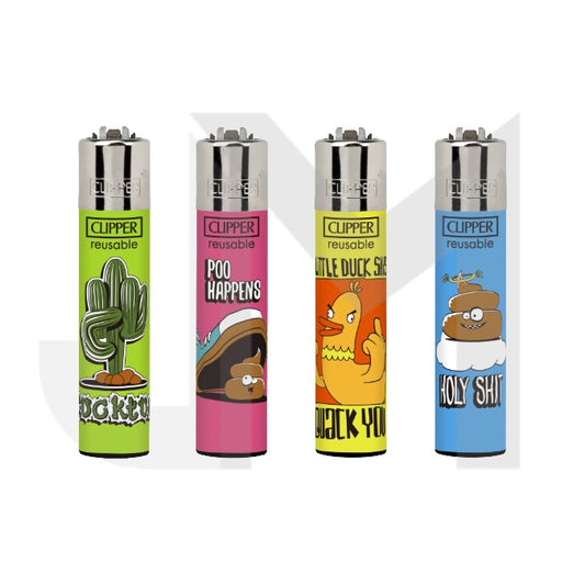 48 Clippers D48 CP11RH Classic Flint Trendy Sentences 4 Lighters - CL3A1838UKH