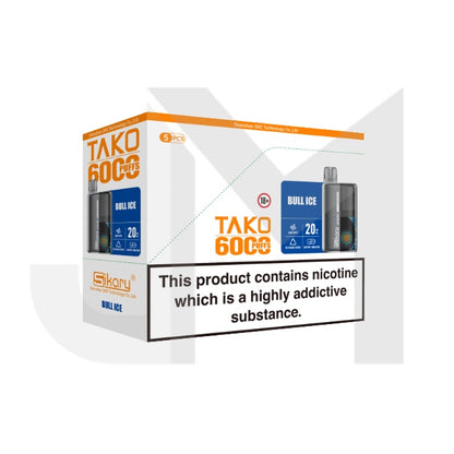 5 x 20mg Sikary Tako SP6000 Prefilled Pod Vape Kit 30000 Puffs - (1 Free Kit With Every Box Of 5)